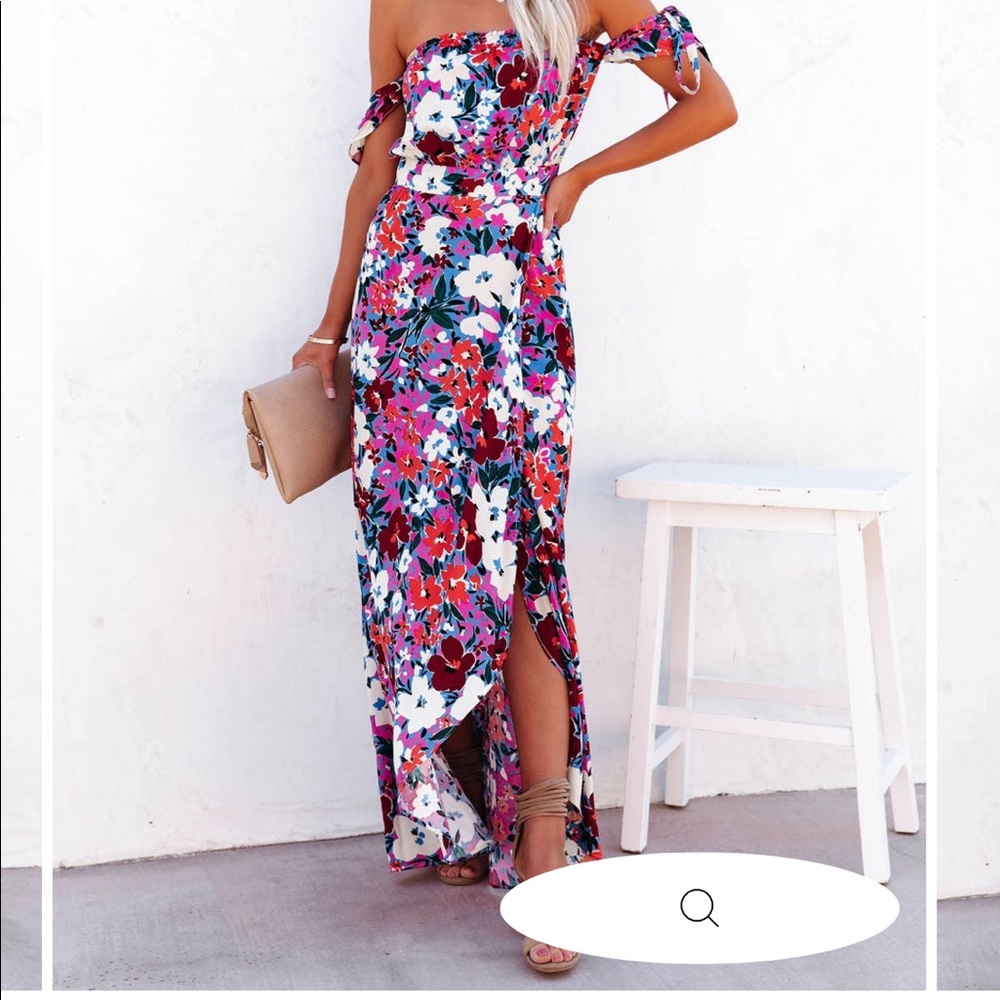 VICI ALL THE FLOWERS OFF THE SHOULDER MAXI DRESS - Picture 9 of 9